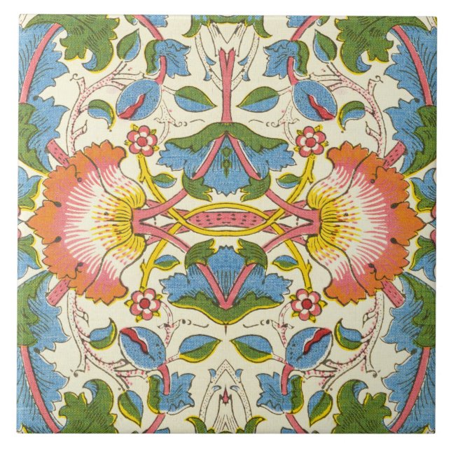 William Morris Loddon Blossom Floral Patterns Tile (Front)