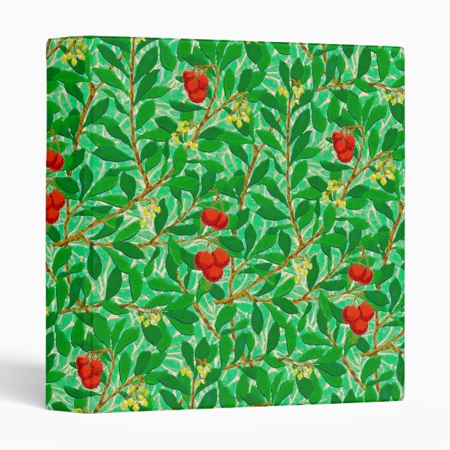 William Morris Lychee Tree Pattern, Light Green Binder (Front/Spine)