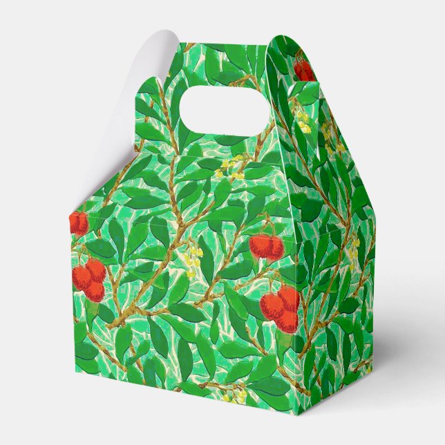 William Morris Lychee Tree Pattern, Light Green Favor Box (Front Side)