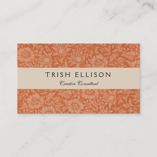 William Morris Mallow Floral Wallpaper Design Business Card (Front)