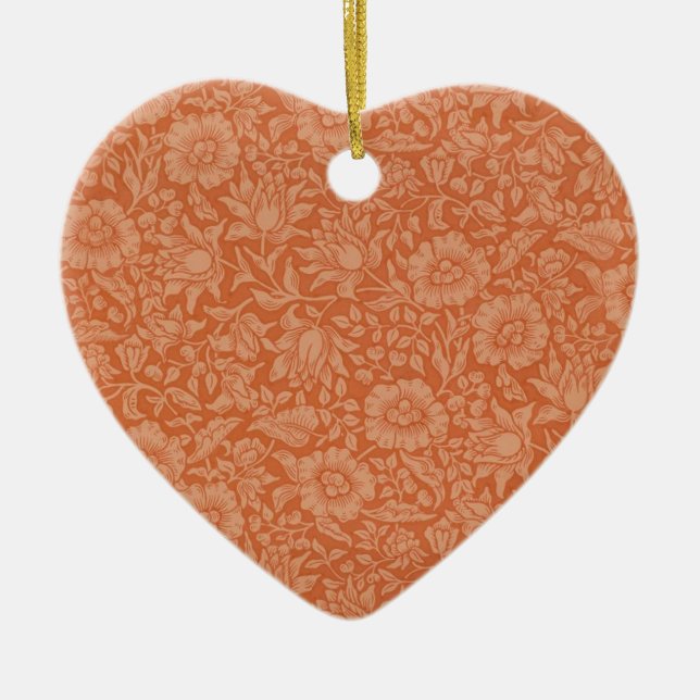 William Morris Mallow Floral Wallpaper Design Ceramic Ornament (Front)