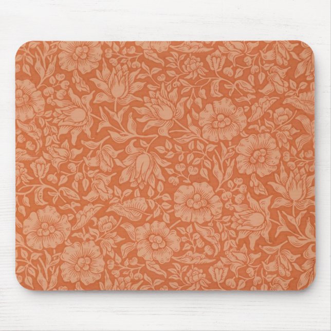William Morris Mallow Floral Wallpaper Design Mouse Pad (Front)