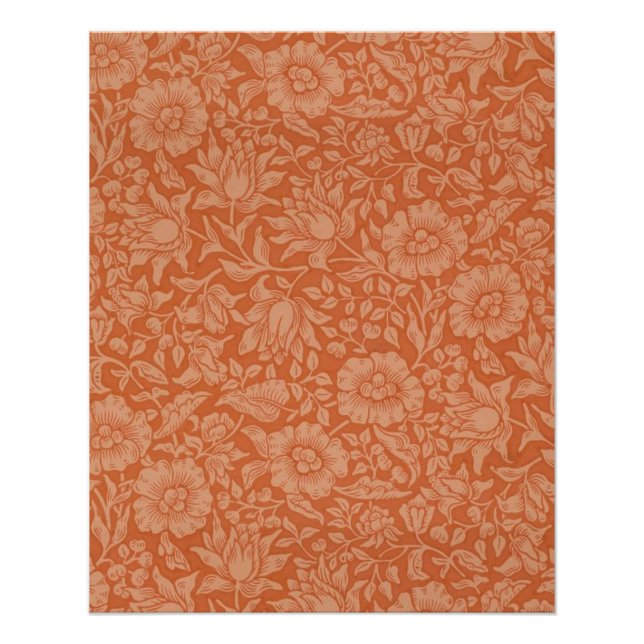 William Morris Mallow Floral Wallpaper Design Poster (Front)