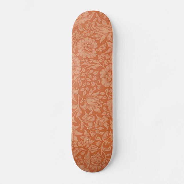 William Morris Mallow Floral Wallpaper Design Skateboard (Front)