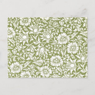 William Morris Mallow Green Pattern Postcard