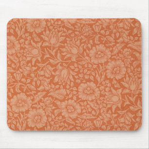 William Morris Mallow Pattern: Terracotta Floral Mouse Pad