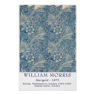 William Morris Marigold 1875 Vintage Botanical Art Poster