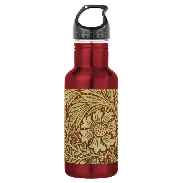 William Morris Marigold Antique Flower Pattern 532 Ml Water Bottle (Front)
