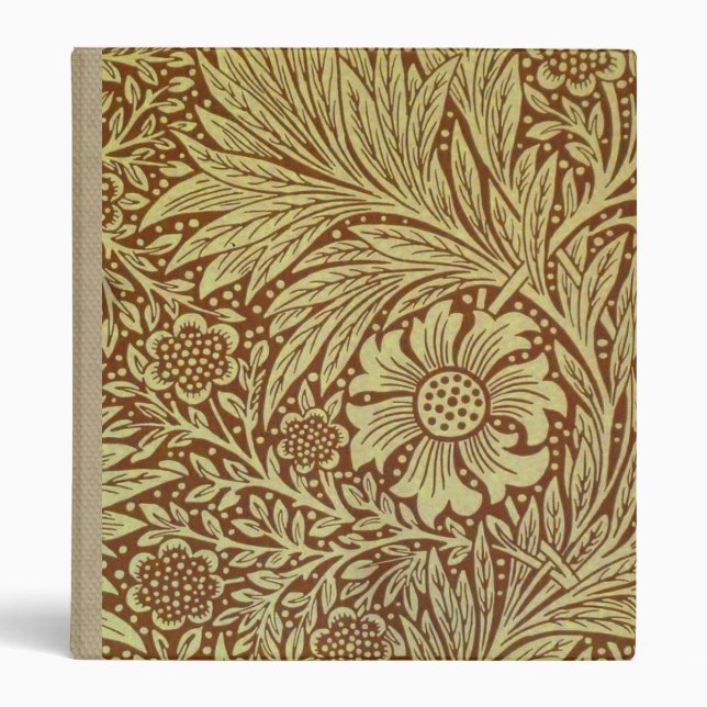William Morris Marigold Antique Flower Pattern Binder (Front)