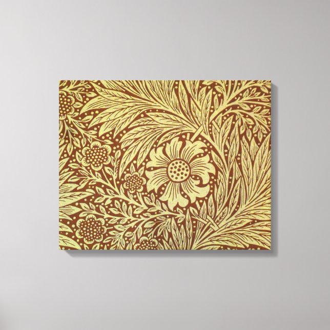 William Morris Marigold Antique Flower Pattern Canvas Print (Front)
