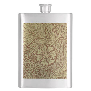 William Morris Marigold Antique Flower Pattern Hip Flask