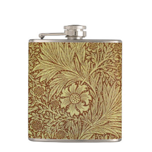 William Morris Marigold Antique Flower Pattern Hip Flask