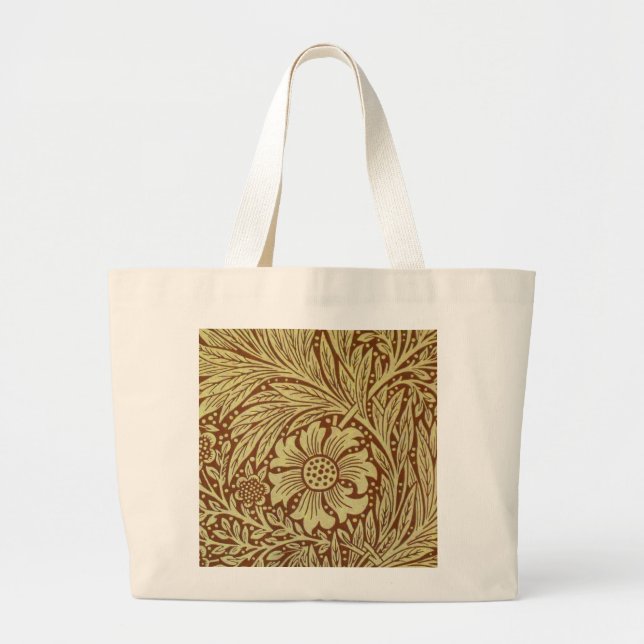 William Morris Marigold Antique Flower Pattern Large Tote Bag (Front)