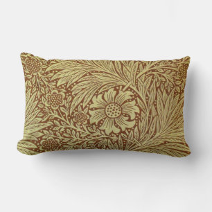 William Morris Marigold Antique Flower Pattern Lumbar Pillow