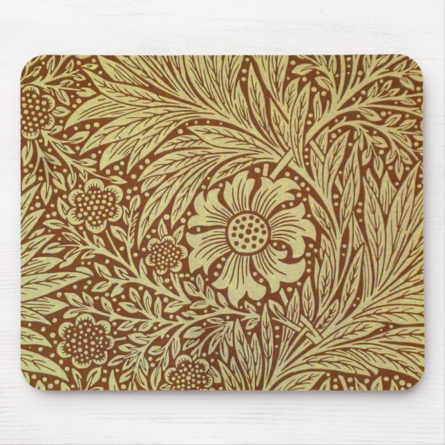 William Morris Marigold Antique Flower Pattern Mouse Pad (Front)