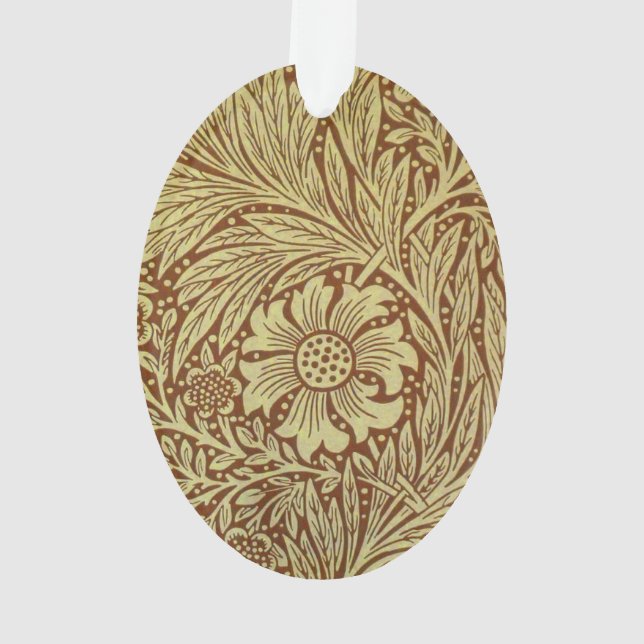 William Morris Marigold Antique Flower Pattern Ornament (Back)