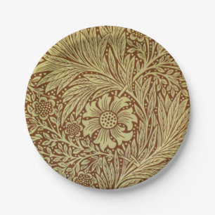 William Morris Marigold Antique Flower Pattern Paper Plate