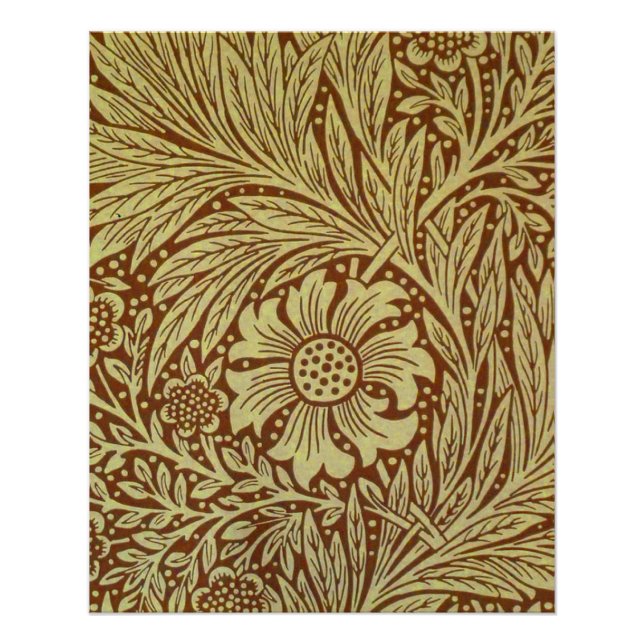 William Morris Marigold Antique Flower Pattern Poster (Front)