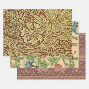 William Morris Marigold Antique Flower Pattern Wrapping Paper Sheet