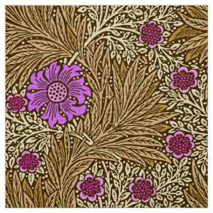 William Morris Marigold, Brown, Beige and Violet Fabric