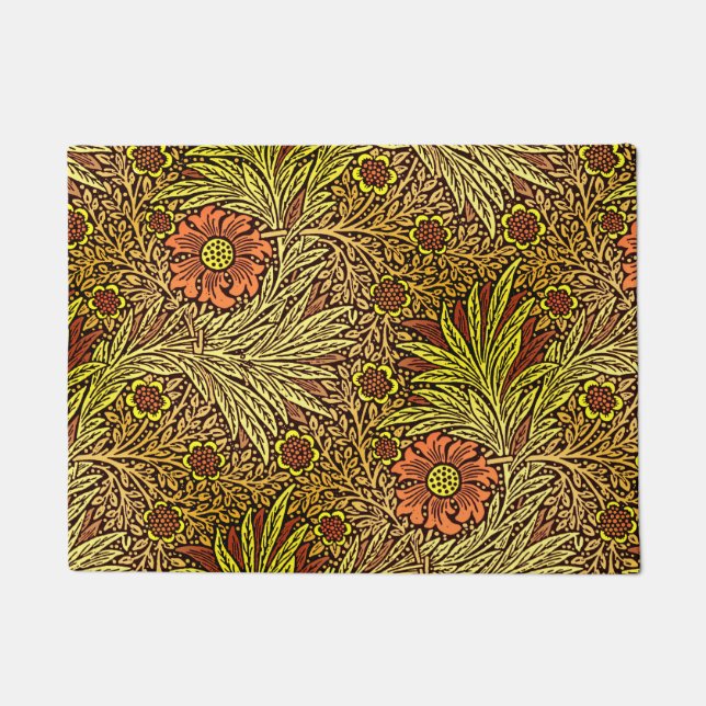 William Morris Marigold, Copper Brown and Orange Doormat (Front)