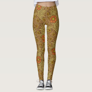 William Morris Marigold, Copper Brown and Orange Leggings