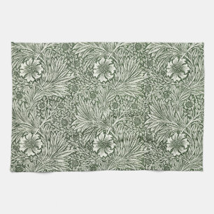 William Morris Marigold Green Floral Art Print Kitchen Towel