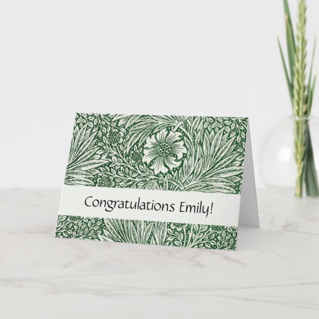 william morris marigold green floral flower card (Front)