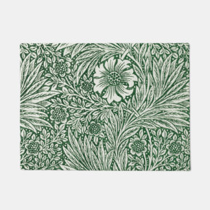 william morris marigold green floral flower doormat
