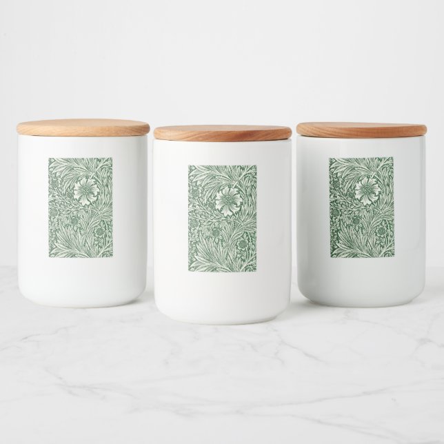 william morris marigold green floral flower food label (Bottles)