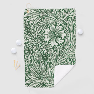 william morris marigold green floral flower golf towel