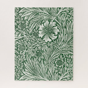 william morris marigold green floral flower jigsaw puzzle