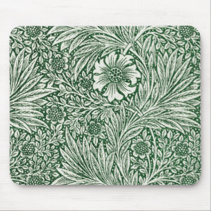 william morris marigold green floral flower mouse pad
