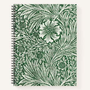 william morris marigold green floral flower notebook