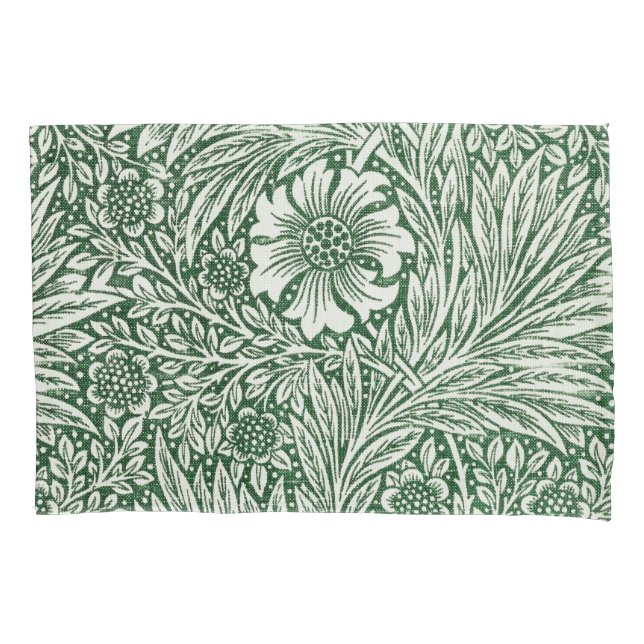 william morris marigold green floral flower pillowcase (Front)