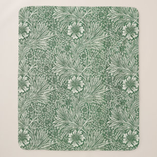 william morris marigold green floral flower sherpa blanket