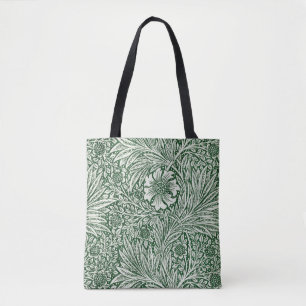 william morris marigold green floral flower tote bag