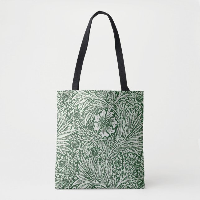 william morris marigold green floral flower tote bag (Front)