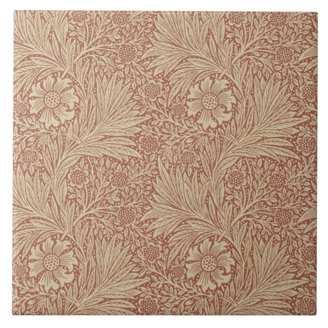 William Morris Marigold Repro Arts & Crafts Tile (Front)