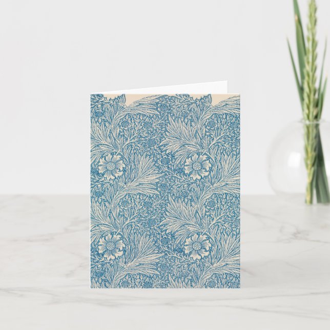 William Morris Marigold Textile Print Thank You Card (Front)