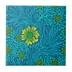 William Morris Marigold, Turquoise & Cobalt Blue Tile