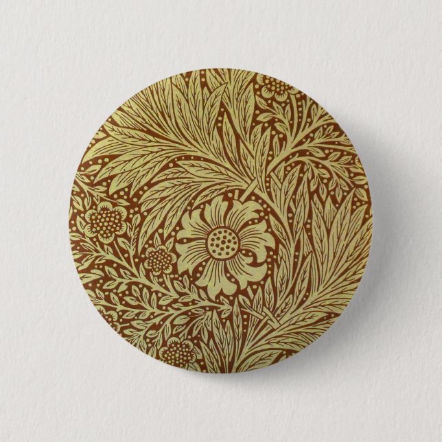 William Morris Marigold Wallpaper 2 Inch Round Button (Front)