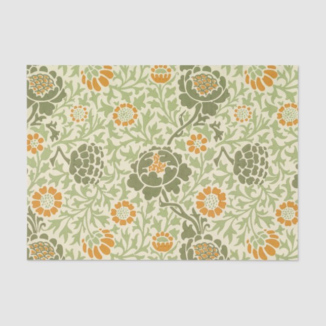 William Morris MCM Green Pattern Tissue Paper (Front)