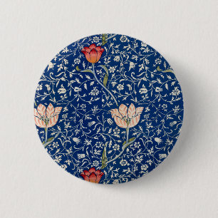William Morris Medway Blue Floral 2 Inch Round Button