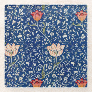 William Morris Medway Blue Floral Glass Coaster