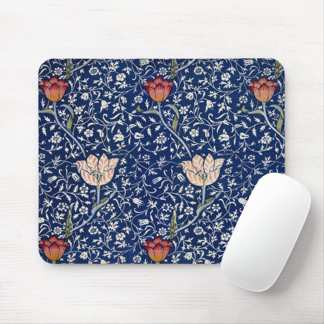 William Morris Medway Blue Floral Mouse Pad (With Mouse)