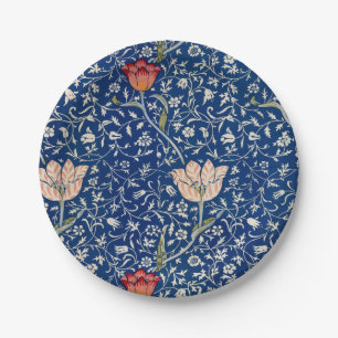 William Morris Medway Blue Floral Paper Plate