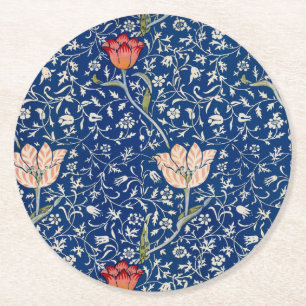 William Morris Medway Blue Floral Round Paper Coaster