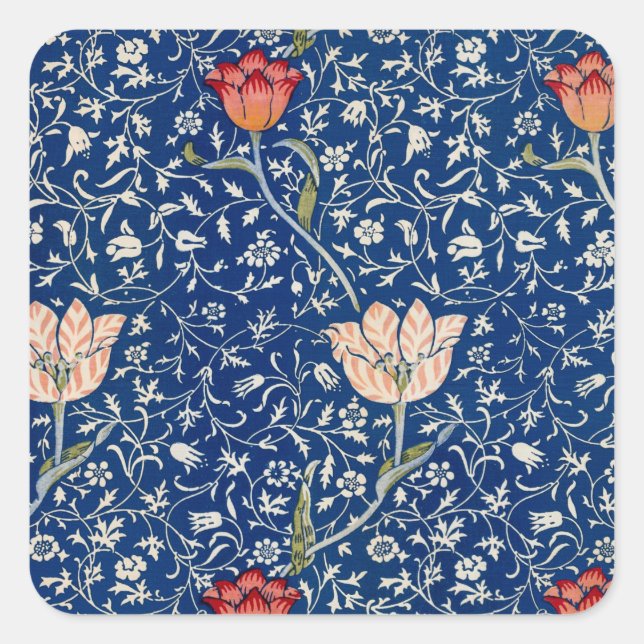 William Morris Medway Blue Floral  Square Sticker (Front)