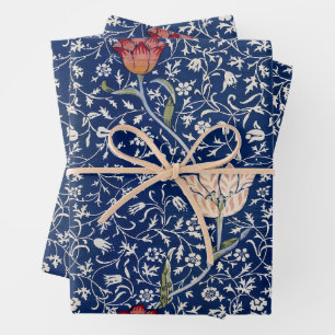 William Morris Medway Blue Floral Wrapping Paper Sheet